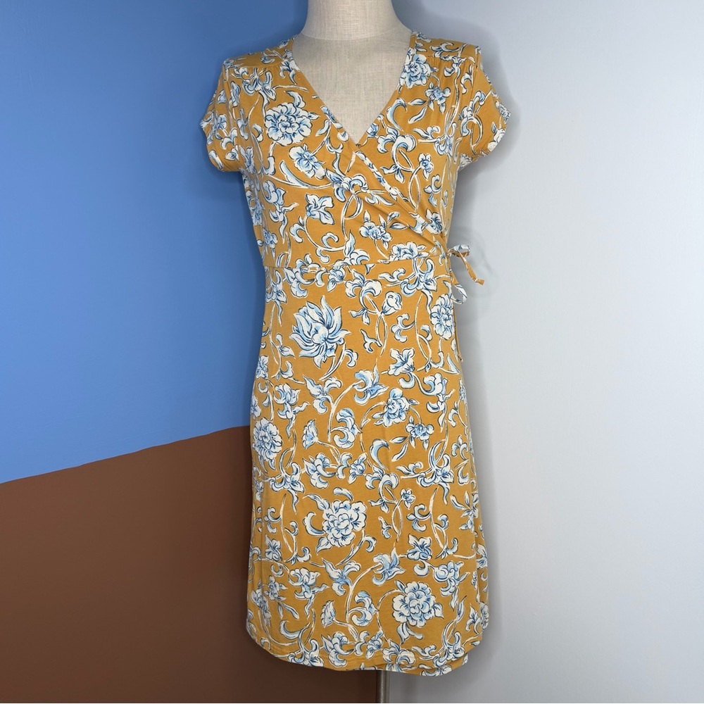Sherpa Adventure Gear Padma Wrap Dress Daal Yellow Floral Small